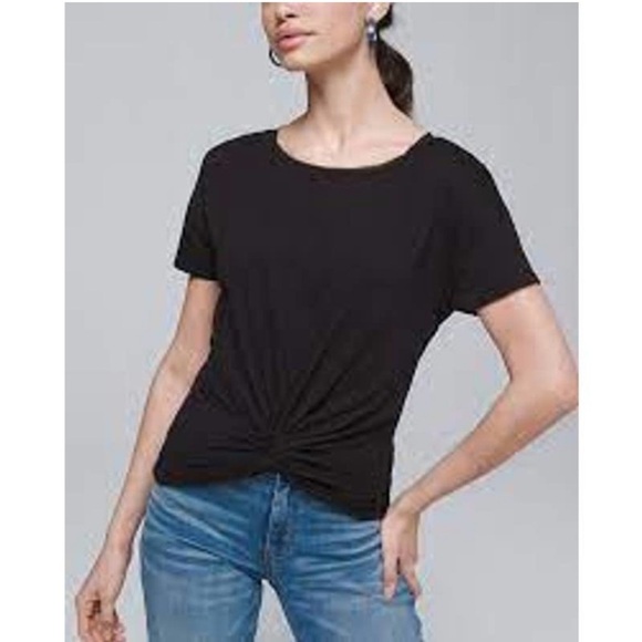 Terez black twist tie front top short sleeve NWT - Picture 1 of 5